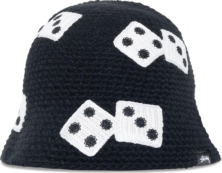 Stussy Dice Knit Bucket Hat Black