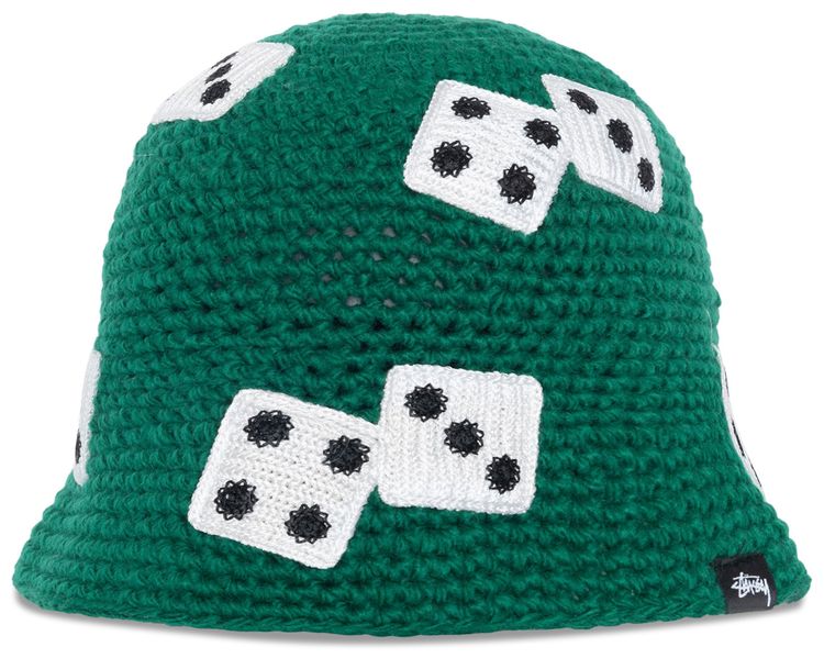 Stussy Dice Knit Bucket Hat Green