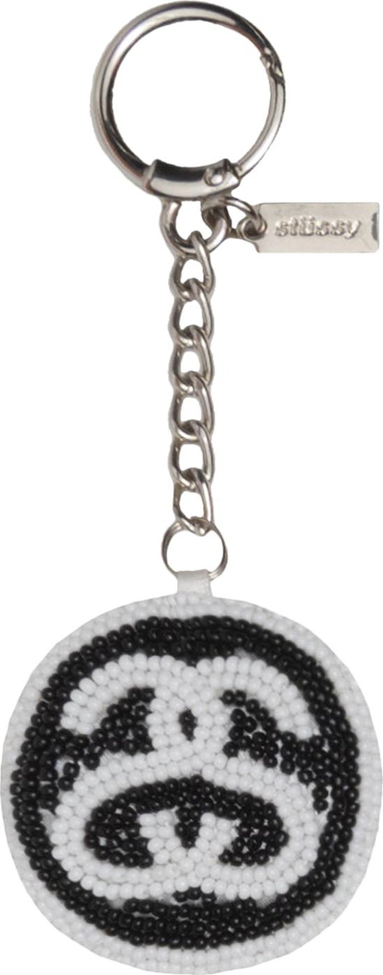 Stussy SS Link Beaded Ball Keychain BlackWhite