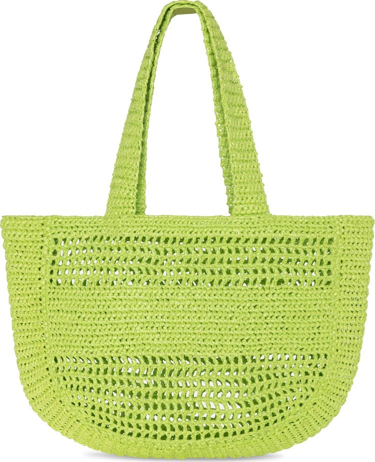 Stussy Raffia Tote Bag Lime