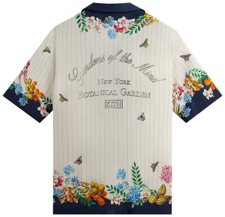 Kith x New York Botanical Garden Pinstripe Floral Thompson Shirt Silk
