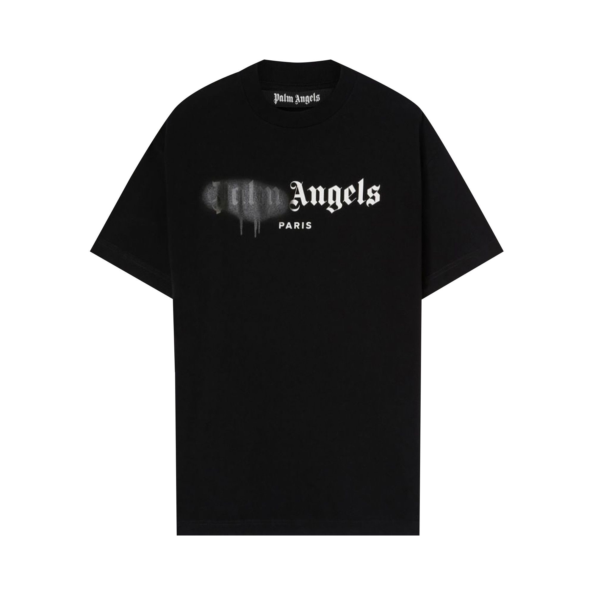 【関税無・国内発】 Palm Angels / Palm Paris T-Shirt Buy Palm Angels Paris Sprayed Logo T-Shirt 'Black/Black