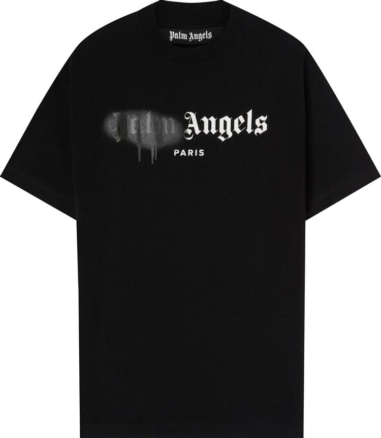 Palm Angels Paris Sprayed Logo T Shirt BlackBlack