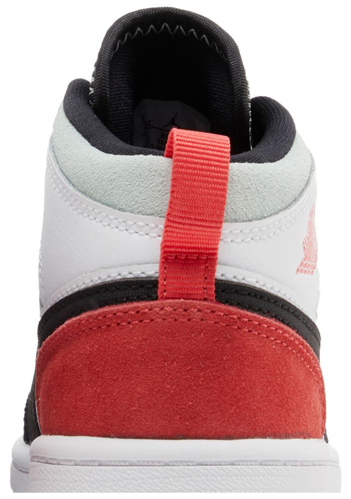 Air Jordan 1 Mid SE PS Red Black Toe