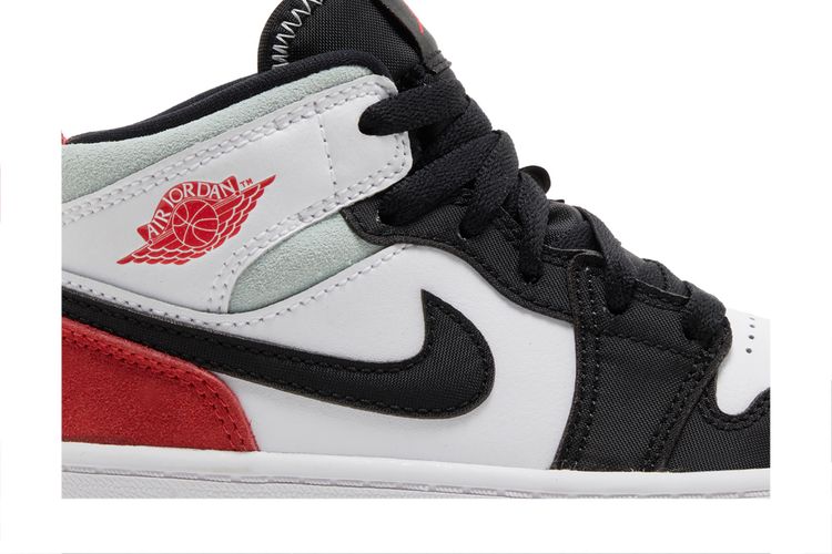 Air Jordan 1 Mid SE PS Red Black Toe