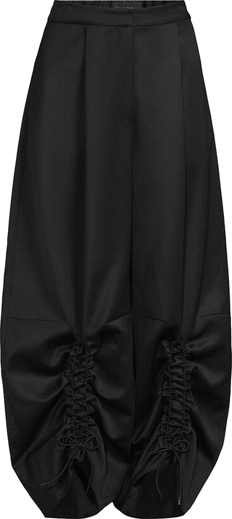 Simone Rocha Ruched Wide Leg Trousers Black