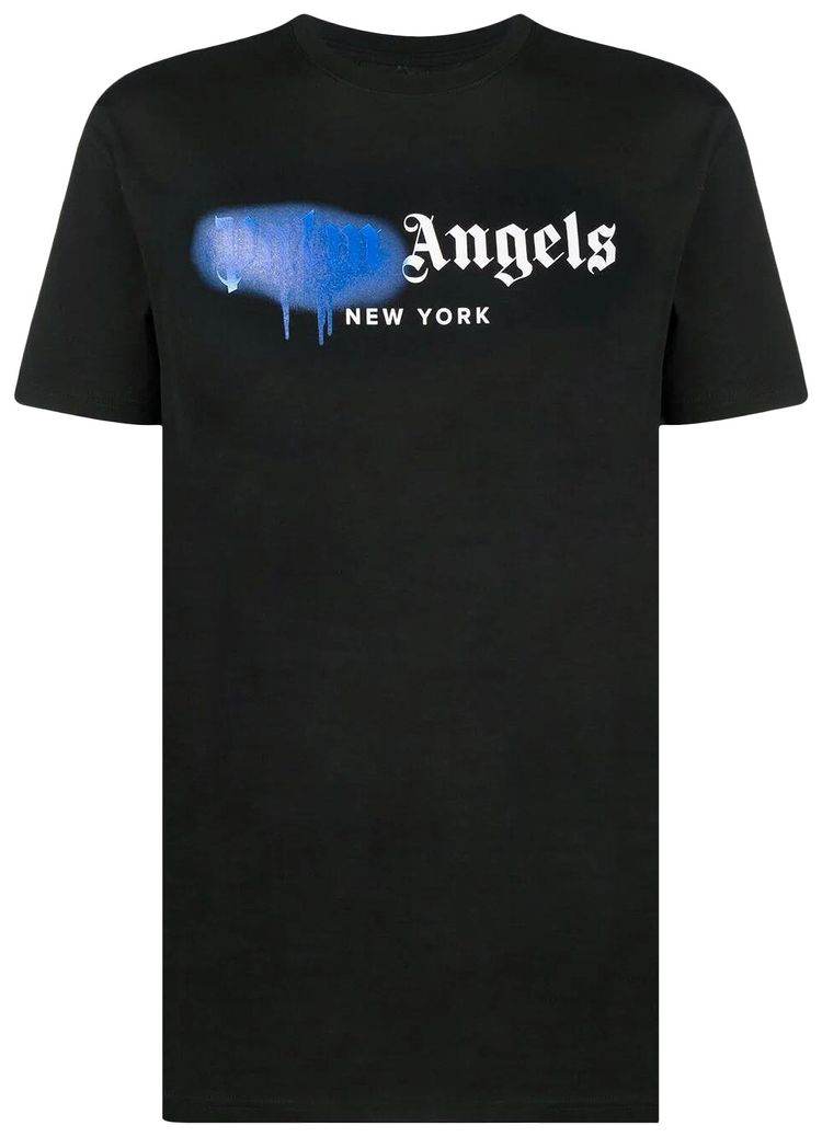 Palm Angels New York Sprayed Logo T Shirt Black
