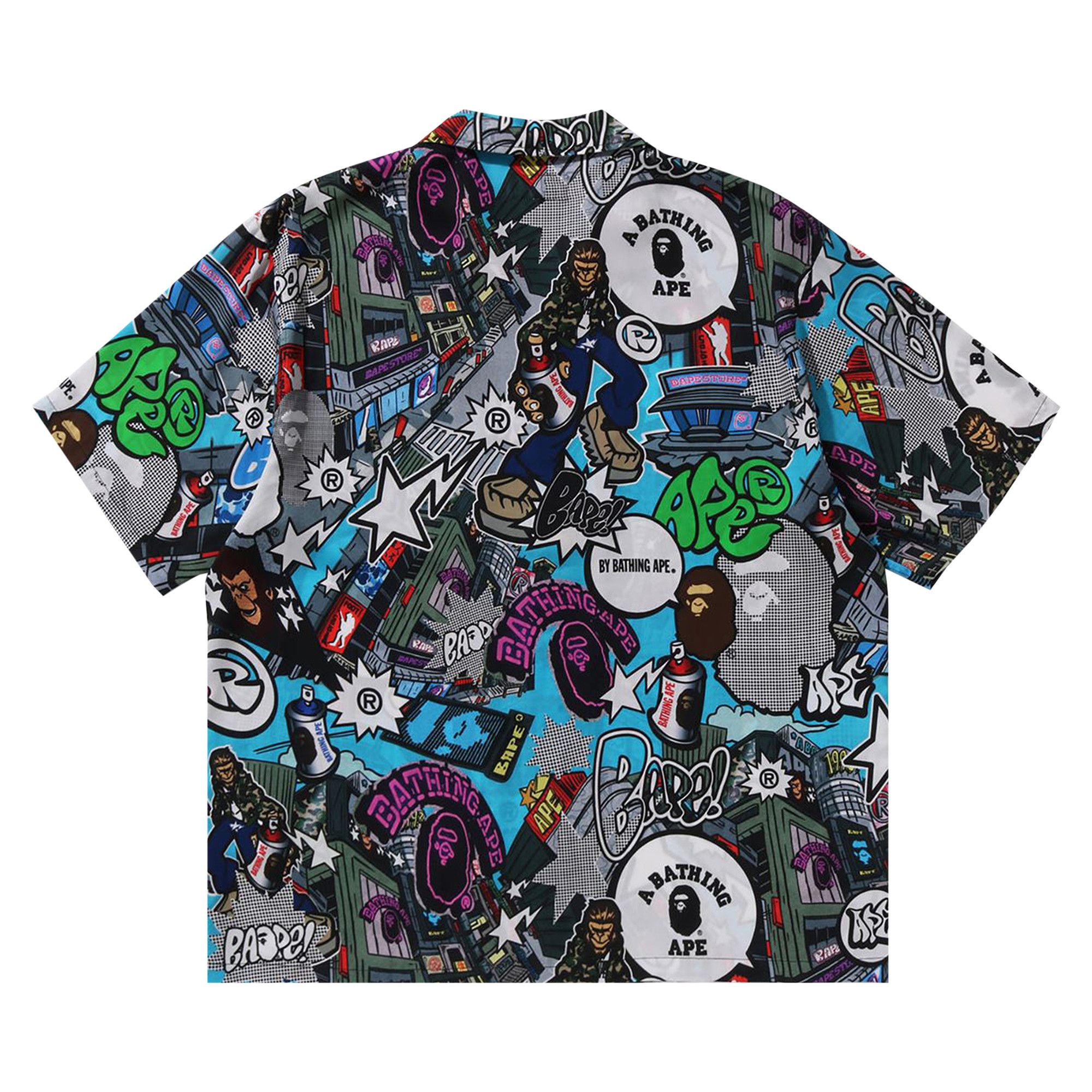 A BATHING APE ゲームシャツ Buy BAPE Comic Art Open Short-Sleeve Shirt 'Multicolor' - 1K30 132