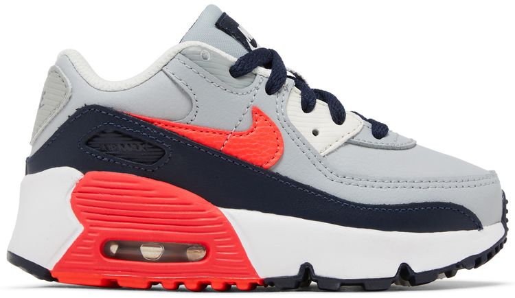 Nike Air Max 90 Leather TD Light Smoke Grey Bright Crimson