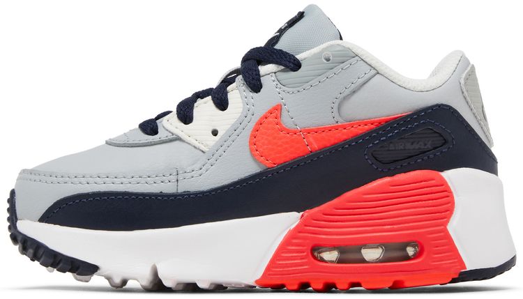 Nike Air Max 90 Leather TD Light Smoke Grey Bright Crimson