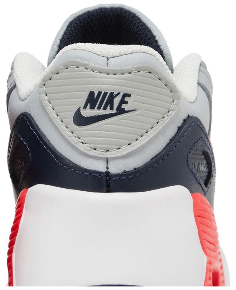 Nike Air Max 90 Leather TD Light Smoke Grey Bright Crimson