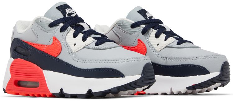 Nike Air Max 90 Leather TD Light Smoke Grey Bright Crimson