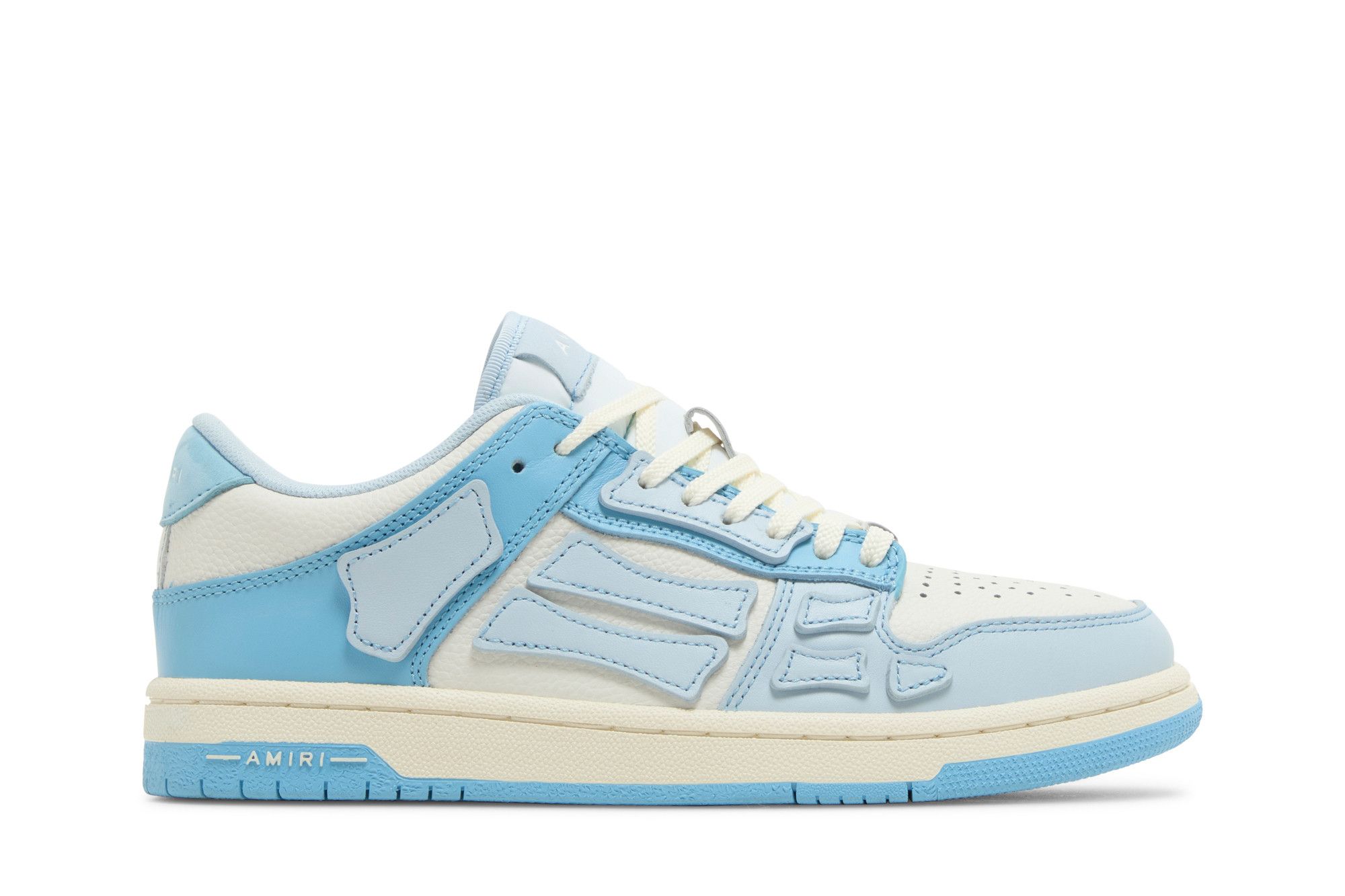 Skel Top Low leather-trimmed sneakers in blue - Amiri
