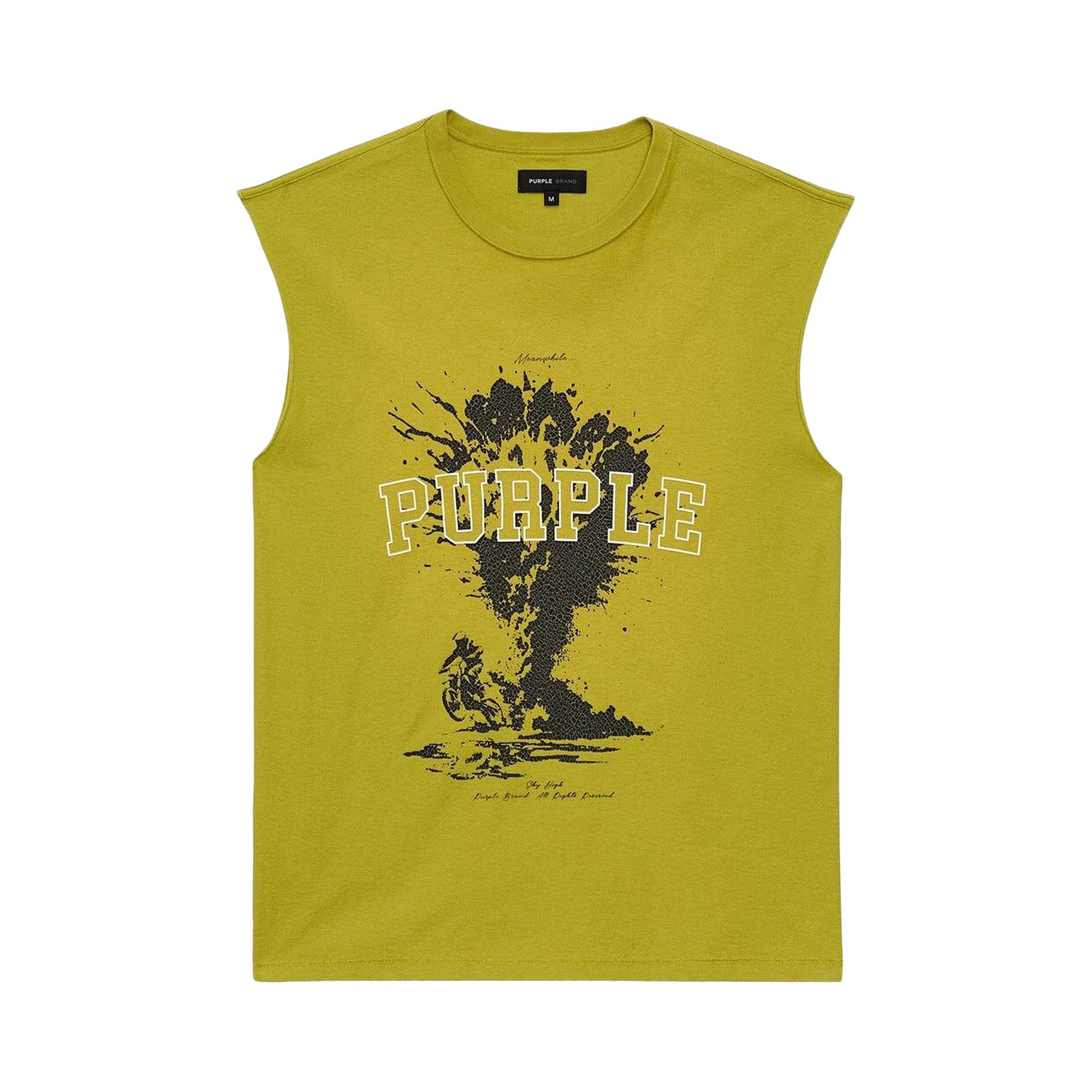 Buy PURPLE BRAND Textured Jersey Sleeveless T-Shirt 'Green