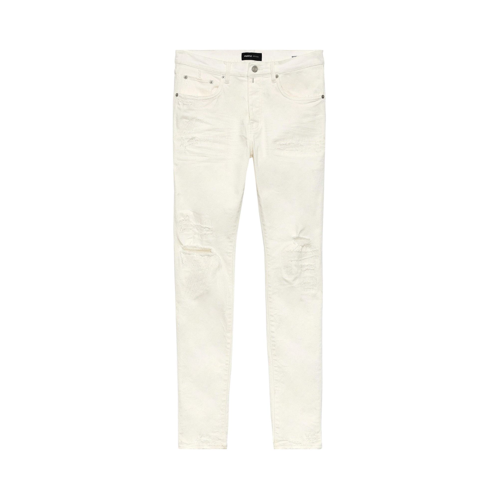 Buy PURPLE BRAND Low Rise Slim Jeans 'White Light Destroy' - P001