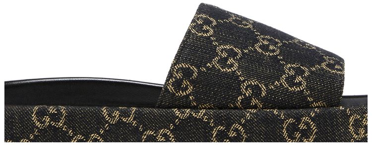 Gucci Wmns GG Lame Platform Slide Sandal Black