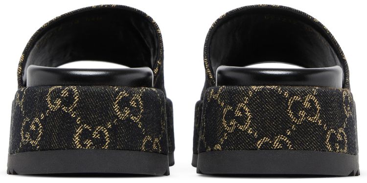 Gucci Wmns GG Lame Platform Slide Sandal Black