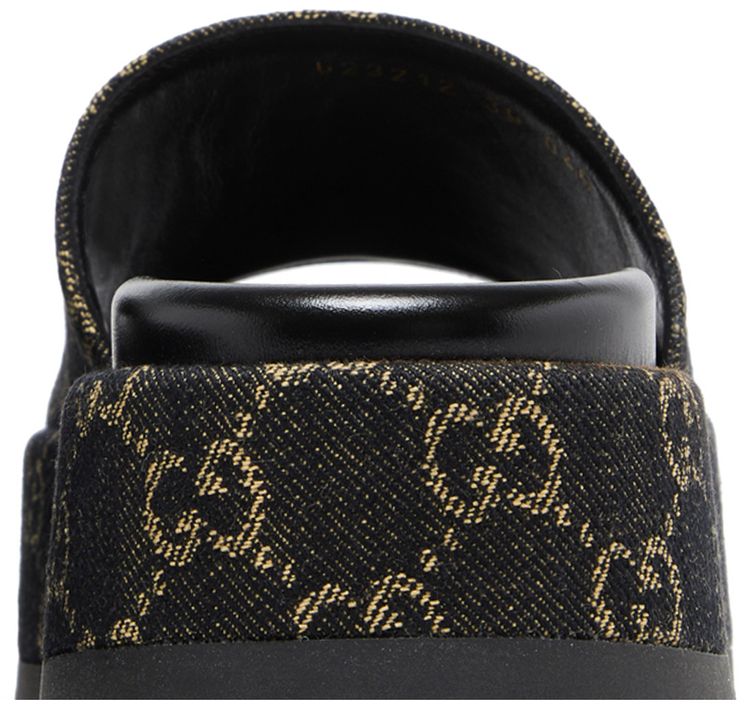 Gucci Wmns GG Lame Platform Slide Sandal Black