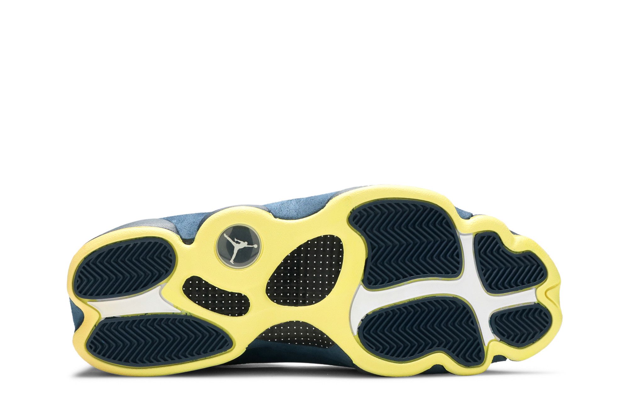 Jordan 13 blue and yellow top