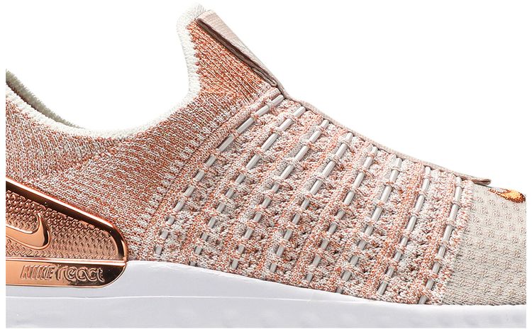 Nike Wmns React Phantom Run Flyknit 2 Premium Fossil Stone Metallic Red Bronze