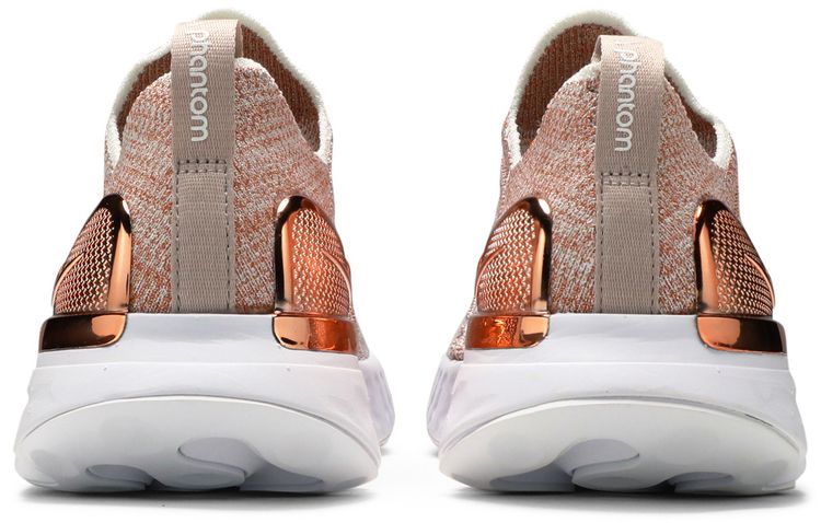 Nike Wmns React Phantom Run Flyknit 2 Premium Fossil Stone Metallic Red Bronze
