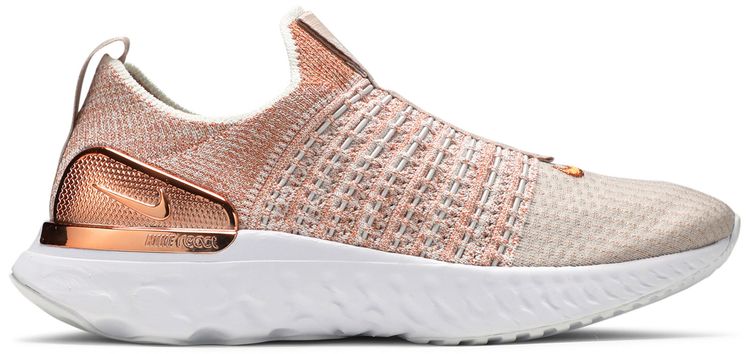 Nike Wmns React Phantom Run Flyknit 2 Premium Fossil Stone Metallic Red Bronze