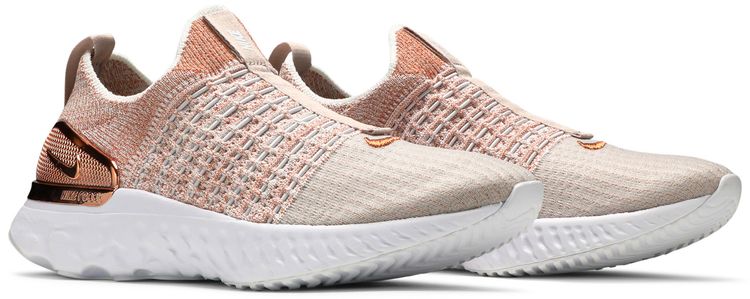 Nike Wmns React Phantom Run Flyknit 2 Premium Fossil Stone Metallic Red Bronze