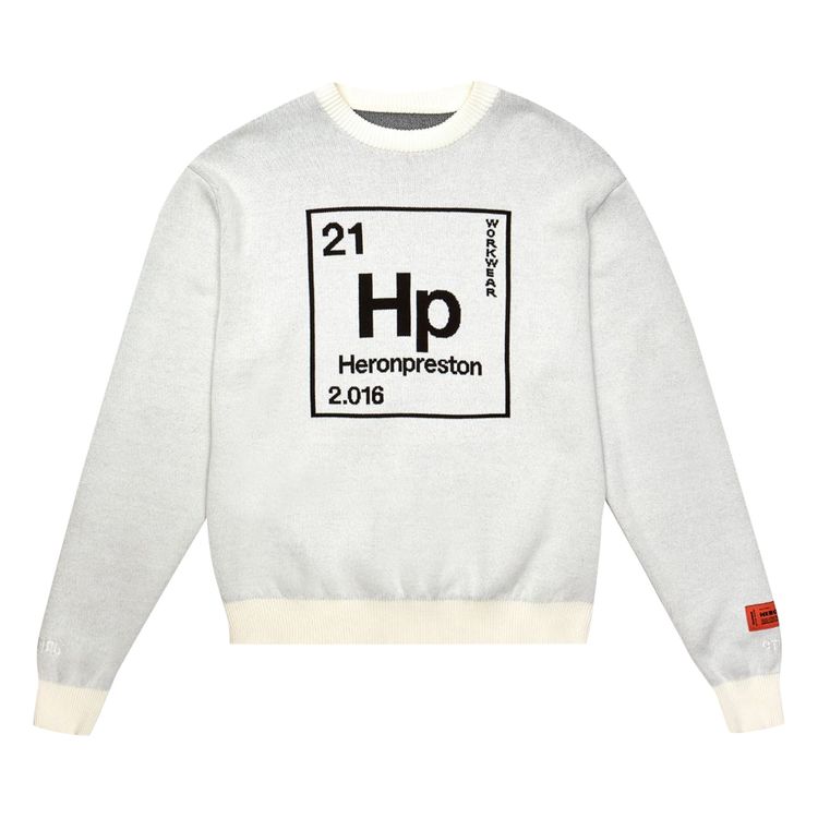 Heron Preston Jacquard Knit Crewneck CreamBlack