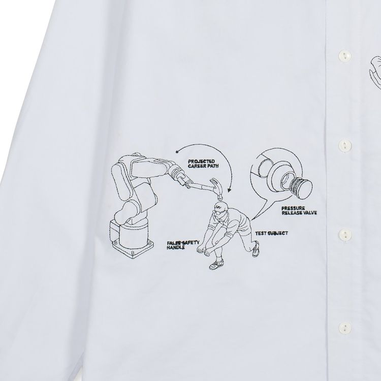 Brain Dead Tutorials Poplin Button Up Shirt White