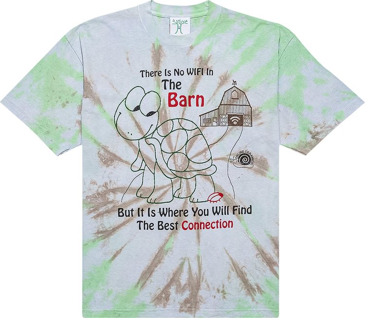 Online Ceramics Barn Connection Tie Dye Tee Green Spiral