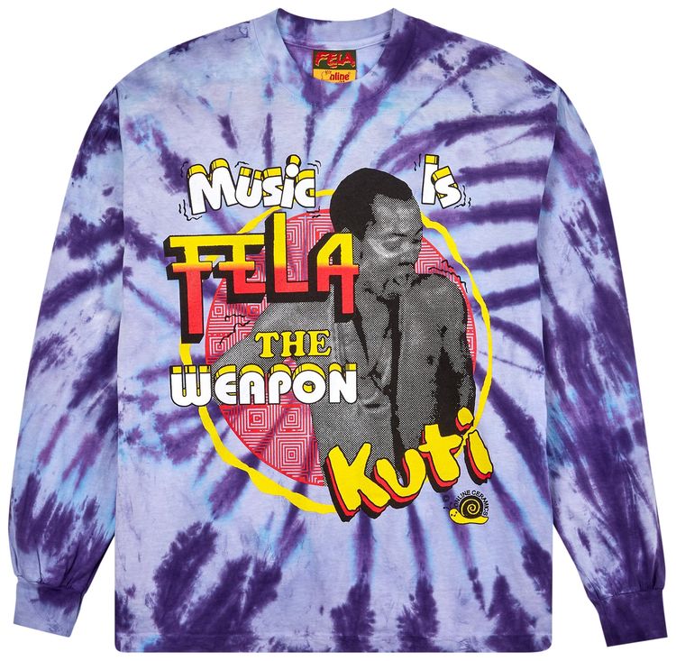 Online Ceramics x Fela Kuti Music Is The Weapon Long Sleeve Tee Purple Spiral