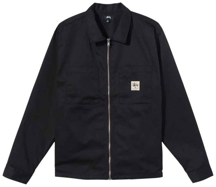 Stussy Zip Up Work Shirt Black