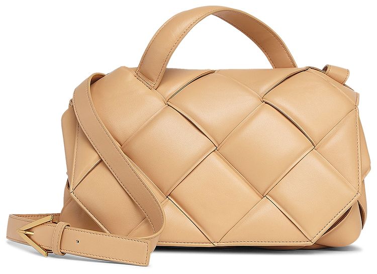 Bottega Veneta Intrecciato Shoulder Bag AlmondGold