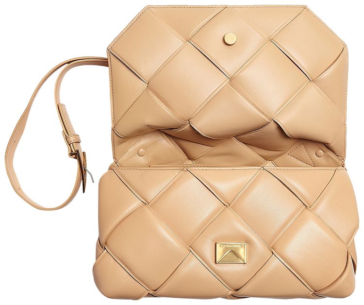 Bottega Veneta Intrecciato Shoulder Bag AlmondGold