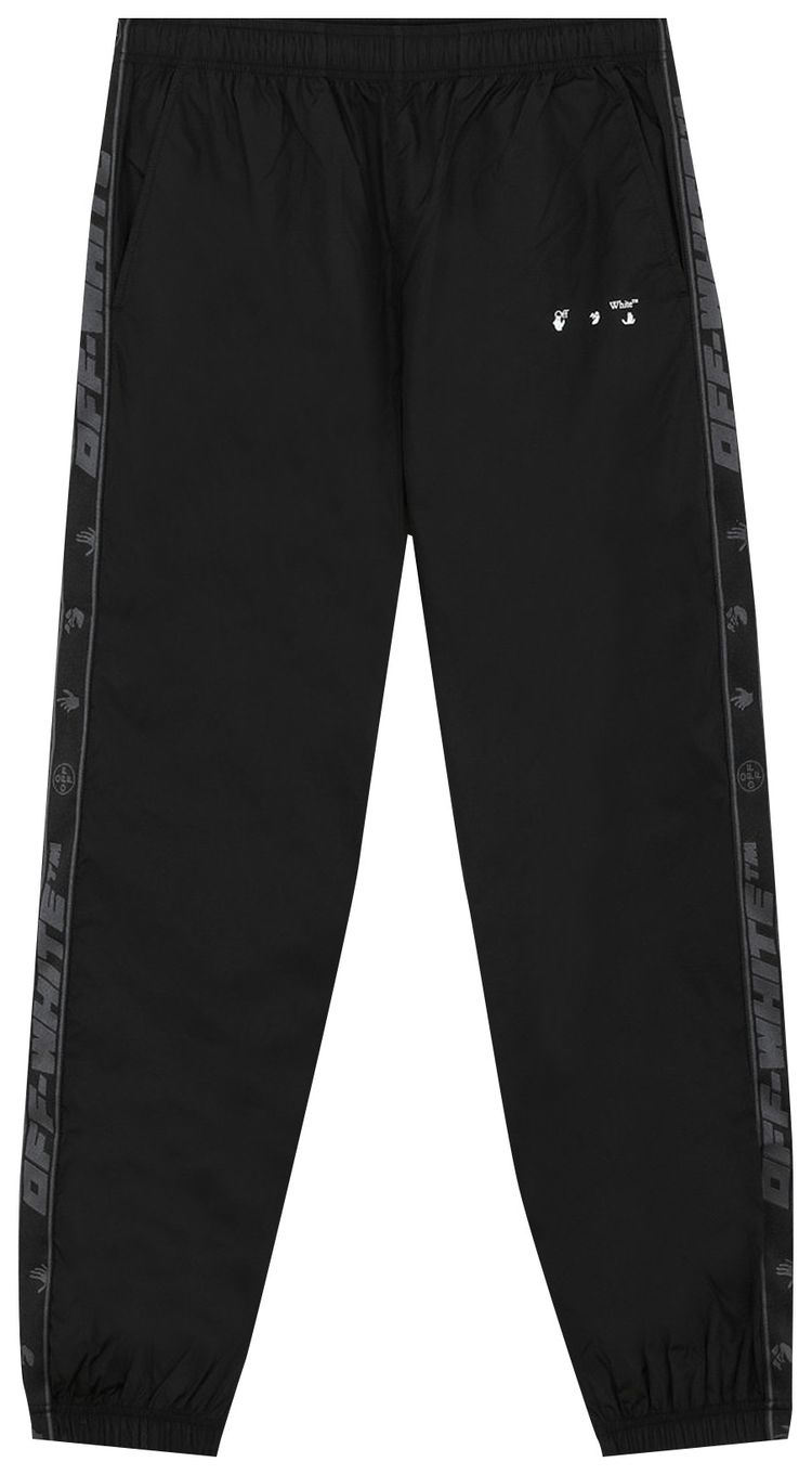 Off White Logo Stripe Trackpant BlackWhite