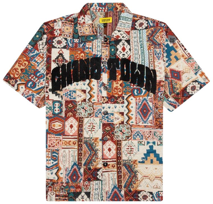 Chinatown Market Patchwork Short Sleeve Shirt Black