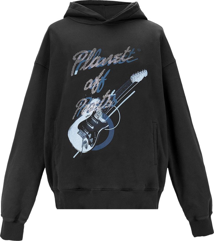 C2H4 My Own Private Planet Grunge Guitar Print Hoodie 'Grey'