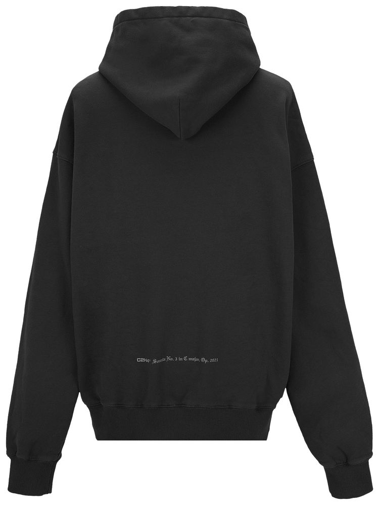 C2H4 My Own Private Planet Grunge Guitar Print Hoodie Grey