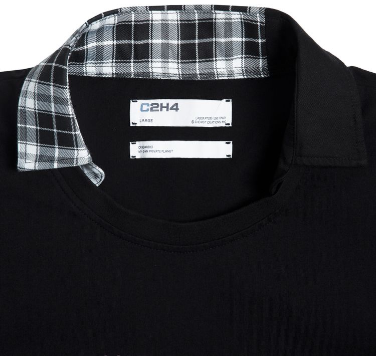 C2H4 Double Layer Long Sleeve Shirt Fuzzy Black