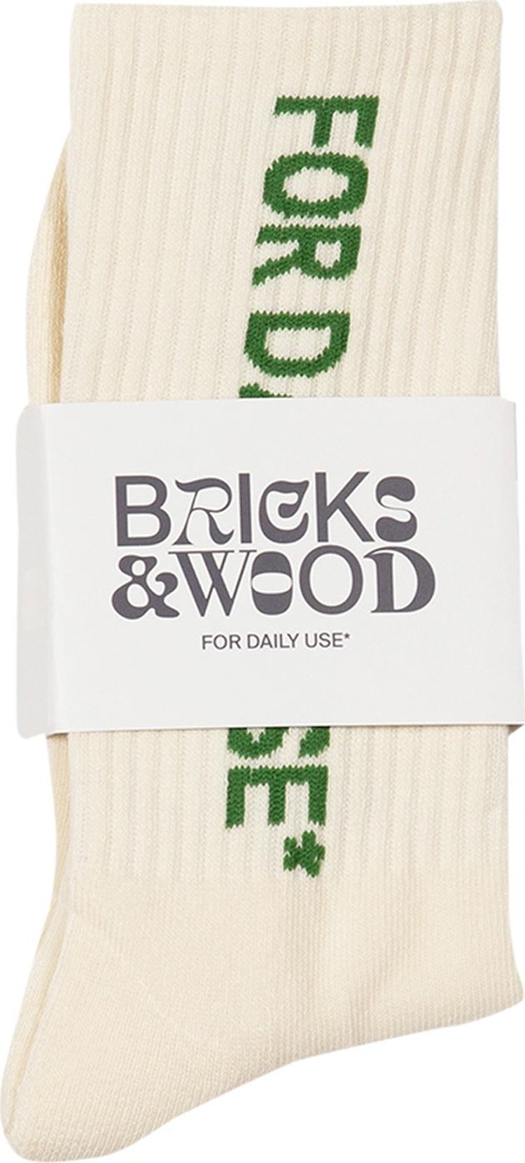 Bricks  Wood For Daily Use Socks CremeGreen