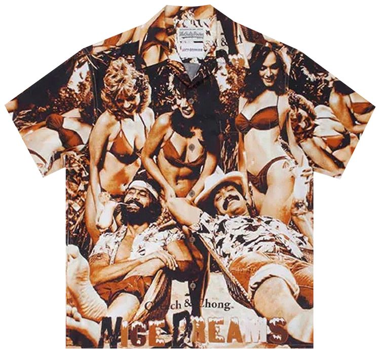 Wacko Maria Nice Dreams Short Sleeve Hawaiian Shirt Sepia