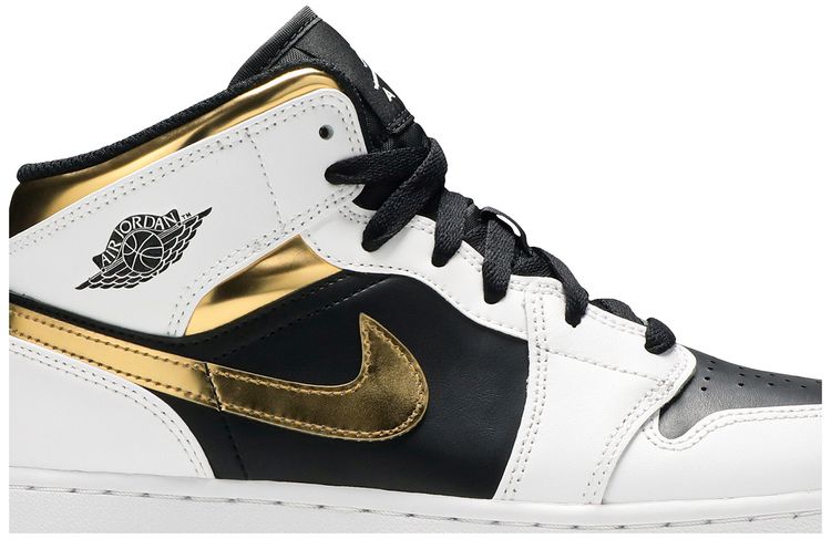Air Jordan 1 Mid GS White Gold