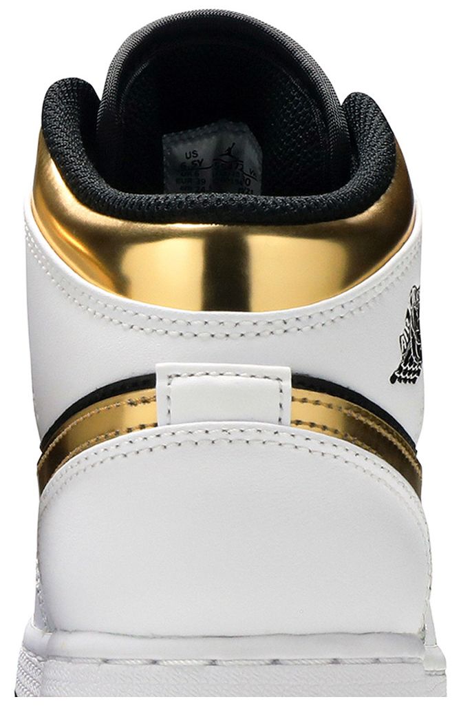 Air Jordan 1 Mid GS White Gold