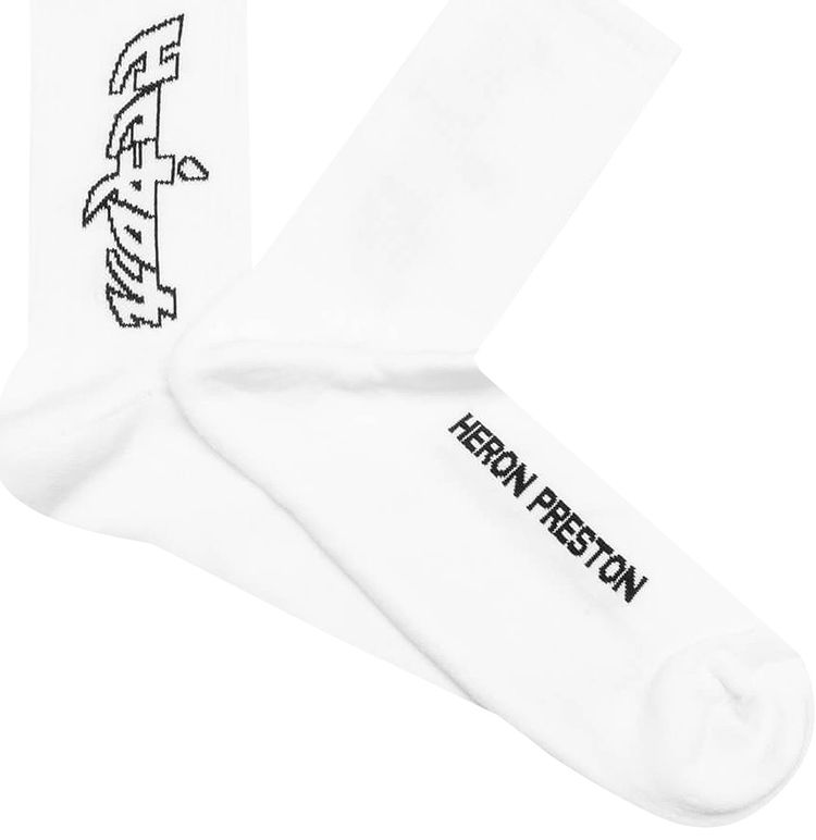 Heron Preston Arcade Long Socks BlackWhite