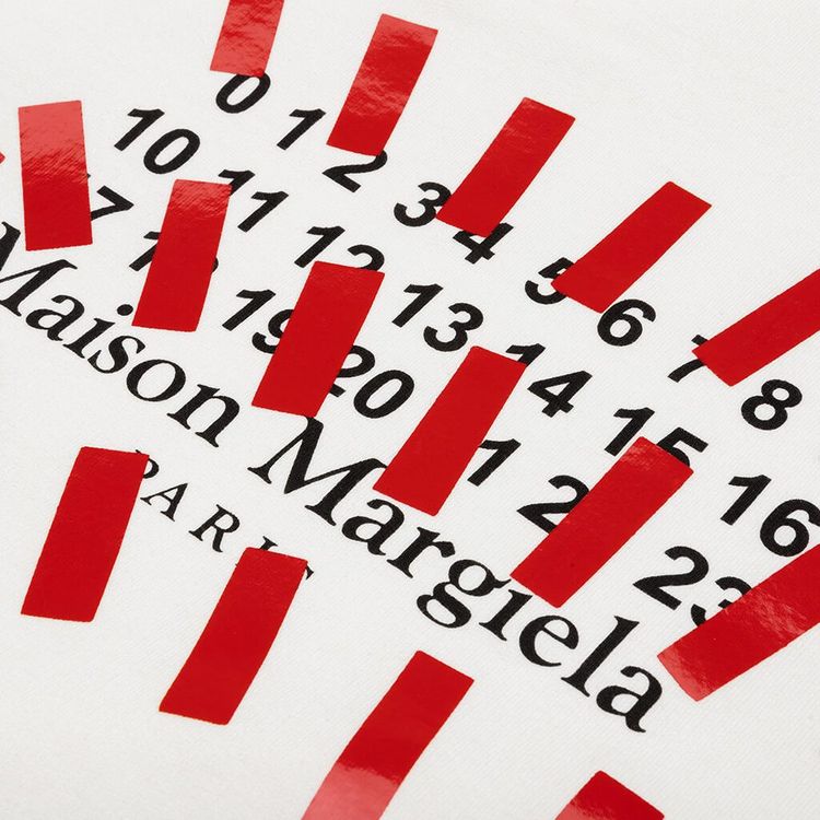 Maison Margiela Stripe Stamp Hooded Sweatshirt Off White