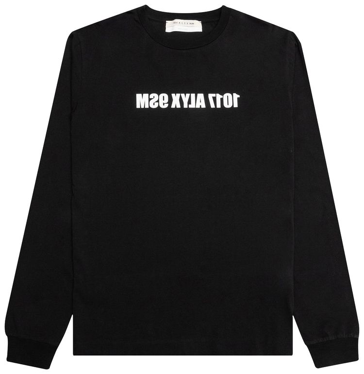 1017 ALYX 9SM Mirrored Logo Long Sleeve Tee Black