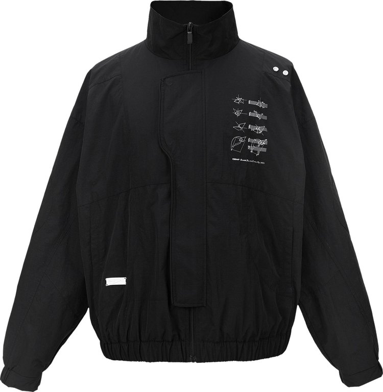 C2H4 My Own Private Planet Intervein Panelled Track Jacket 'Black'