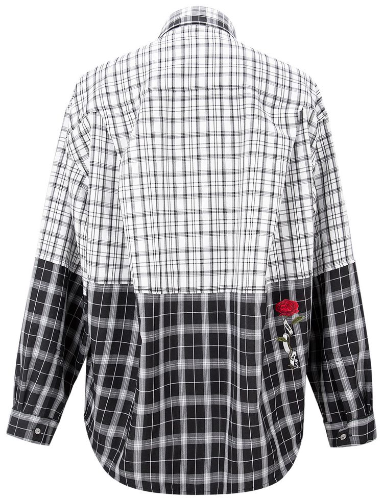 C2H4 My Own Private Planet Panelled Check Shirt Multicolor