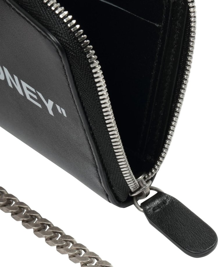 Off White Quote Chain Wallet BlackWhite