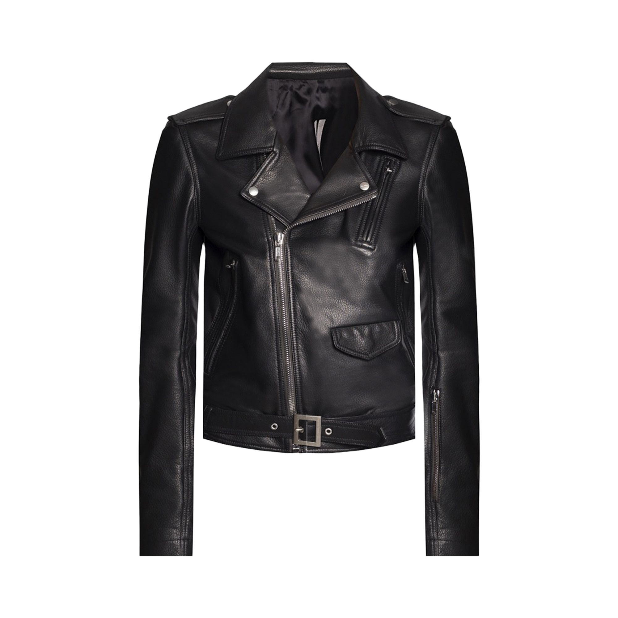 Buy Rick Owens Leather Biker Jacket 'Black' - RP21S3714 LC 09 | GOAT